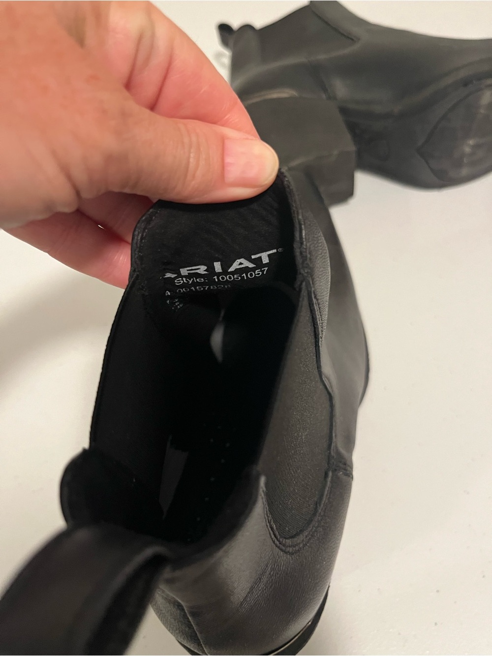 Ariat Black Leather Bradley Ankle Boots with Block Heel - Picture 2 of 5